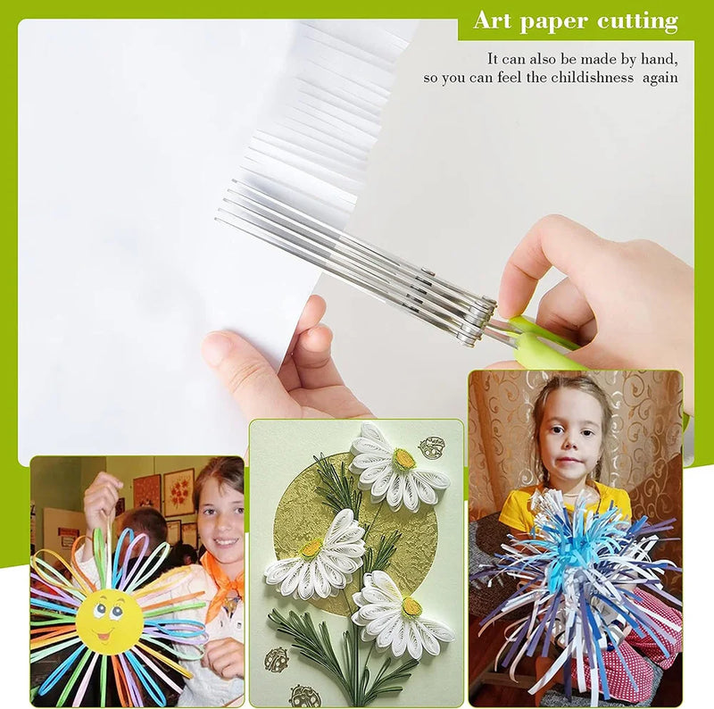 Herb Scissors  Stainless Steel 5 Blade Kitchen Shears Household Vegetable Cutter with Cover Multifunctional Kitchen Gadgets
